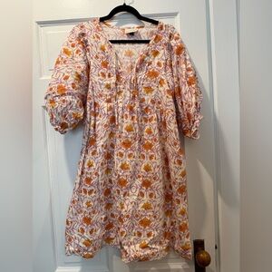 Floral Orange and Purple Dress